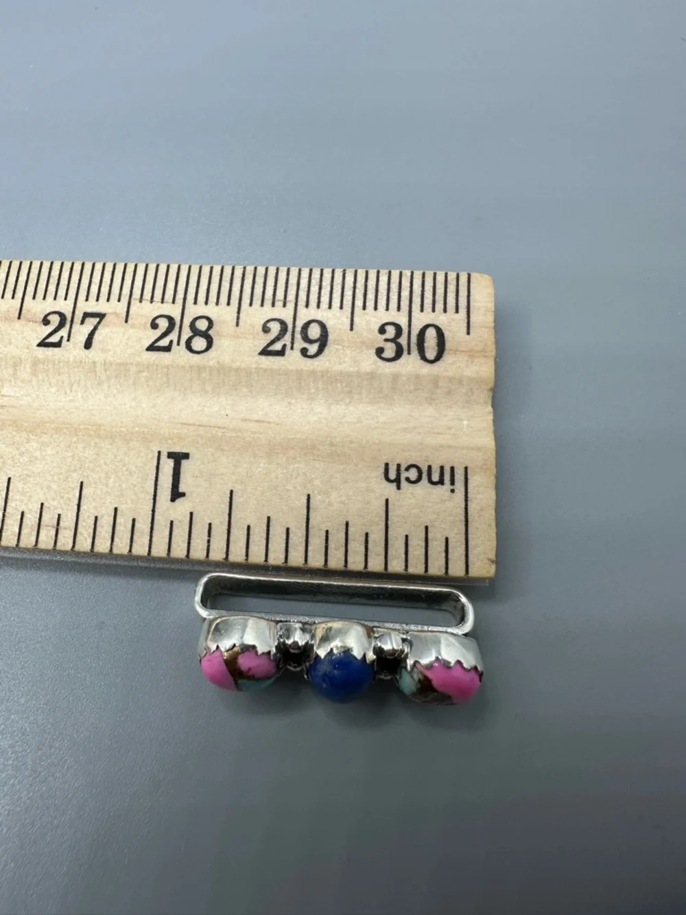 ⌚Cotton Candy Turquoise & Lapis Sterling Silver 925 Watch Band Charm Handmade